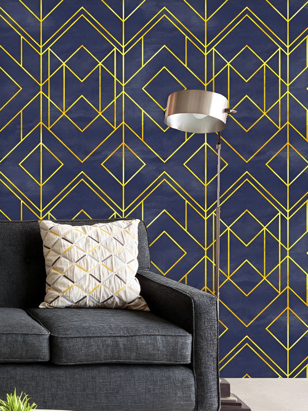 

ArtzFolio Printed UV-Resistant Anti-Bacterial Geometric Pattern Peel & Stick Wallpaper, Multi