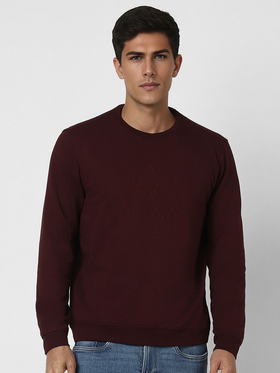 

Van Heusen Sport Men Printed Sweatshirt, Maroon