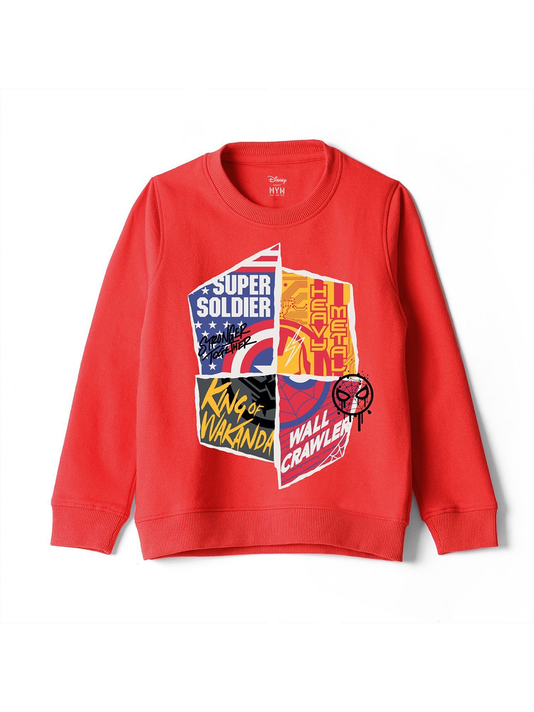 

Wear Your Mind Boys Graphic Printed Sweatshirt, Red
