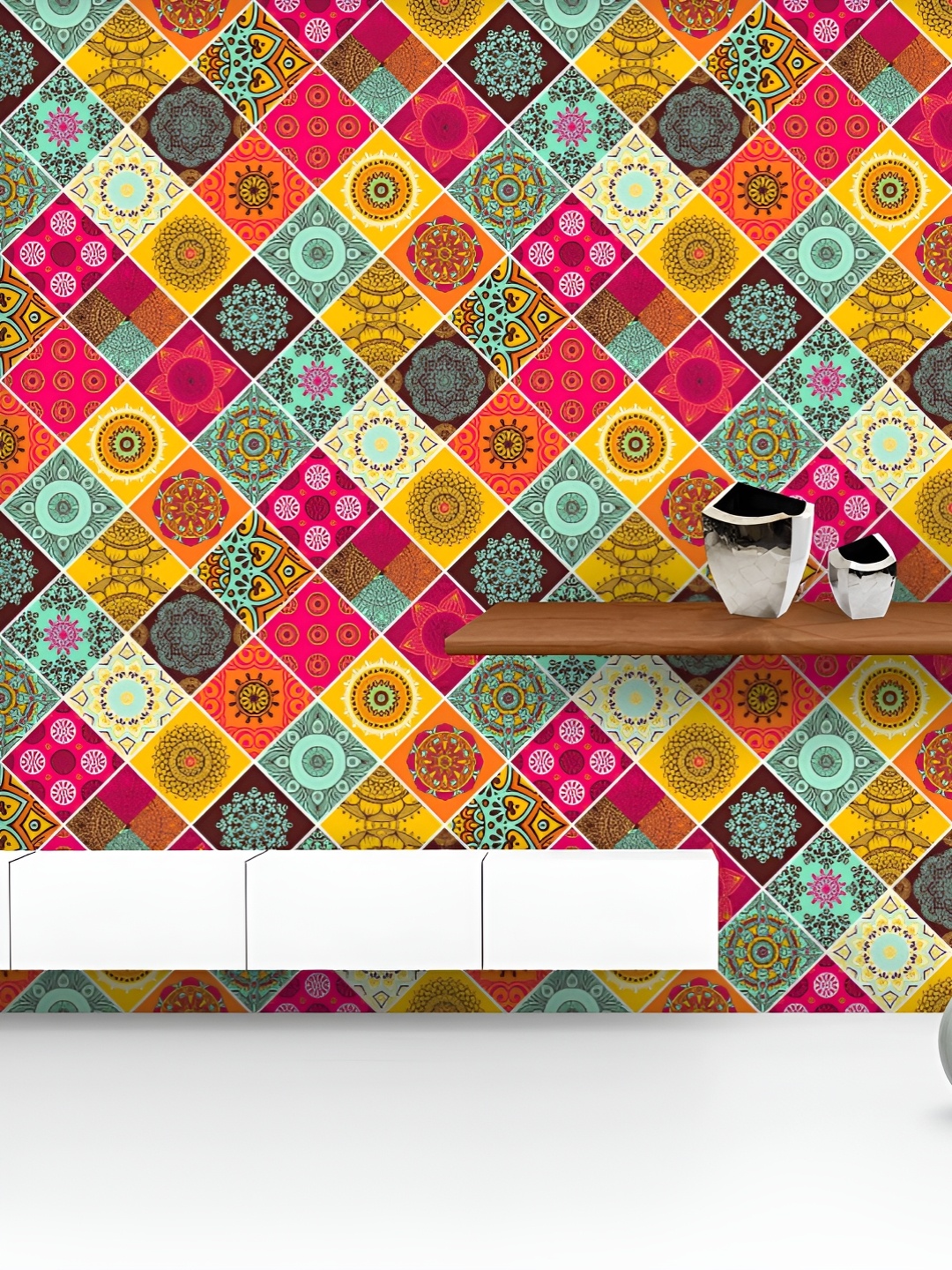 

ArtzFolio Yellow & Green Printed UV Resistant Wallpaper