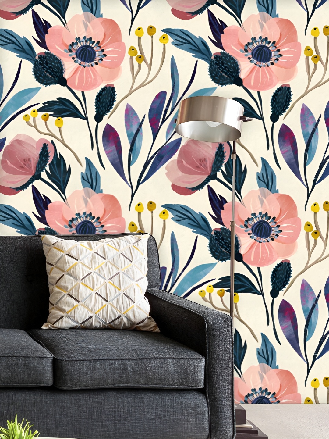 

ArtzFolio Blue & Pink Printed UV Resistant Wallpaper