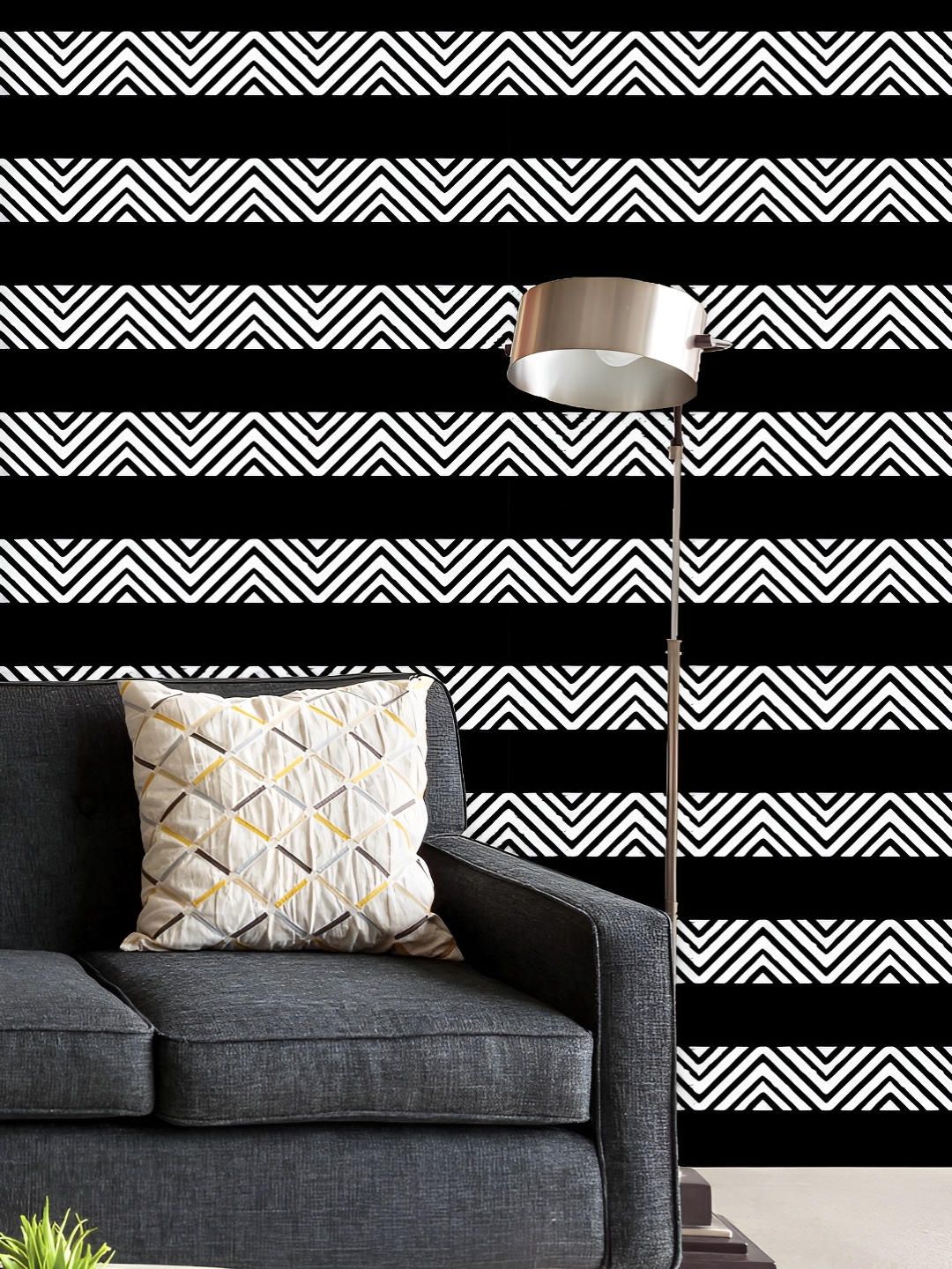 

ArtzFolio Printed UV-Resistant Anti-Bacterial Monochrome Boho Peel & Stick Wallpaper, Multi