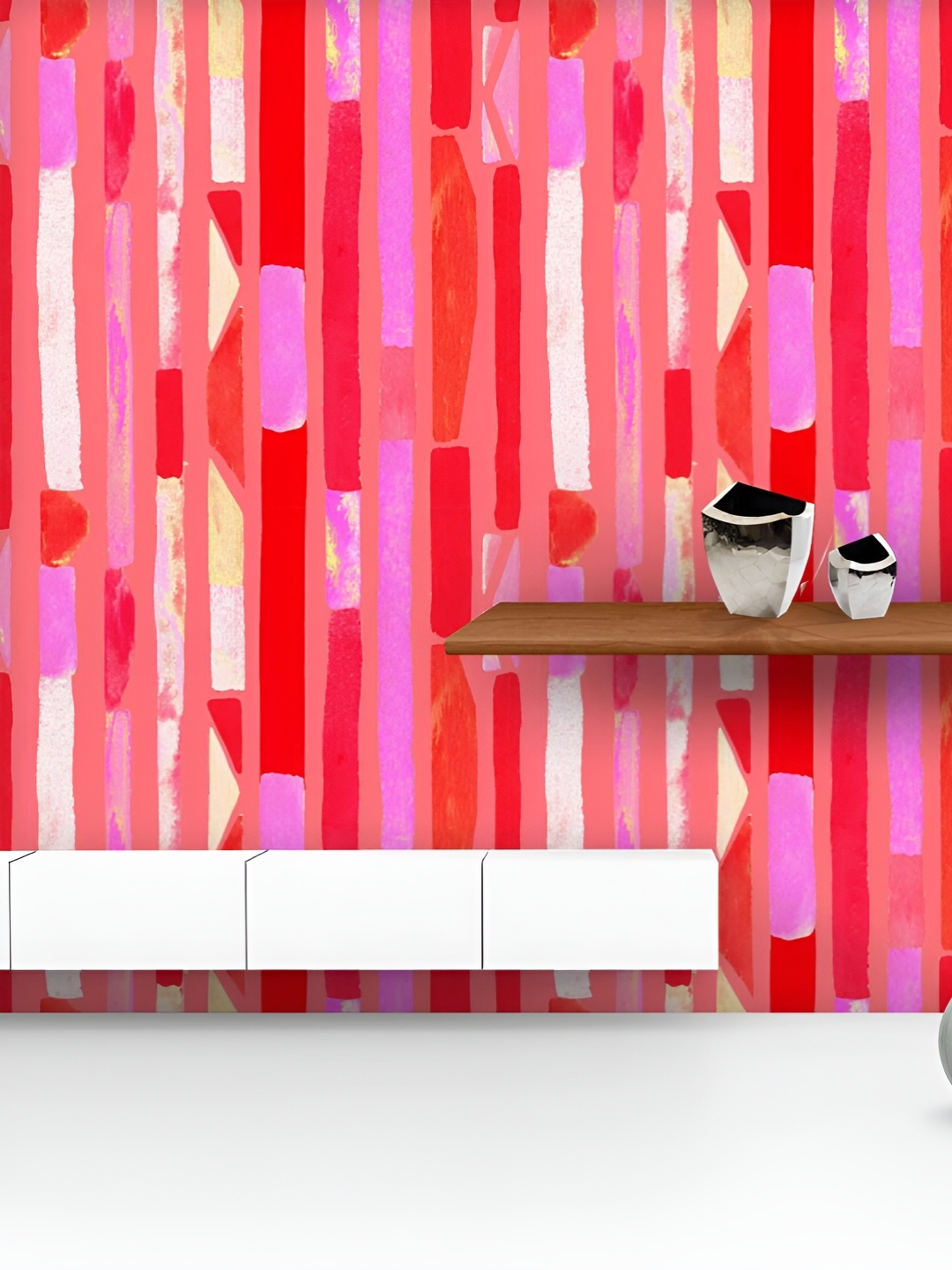 

ArtzFolio Printed UV-Resistant Anti-Bacterial Bauhaus Pattern Stripes Peel & Stick Wallpaper, Multi