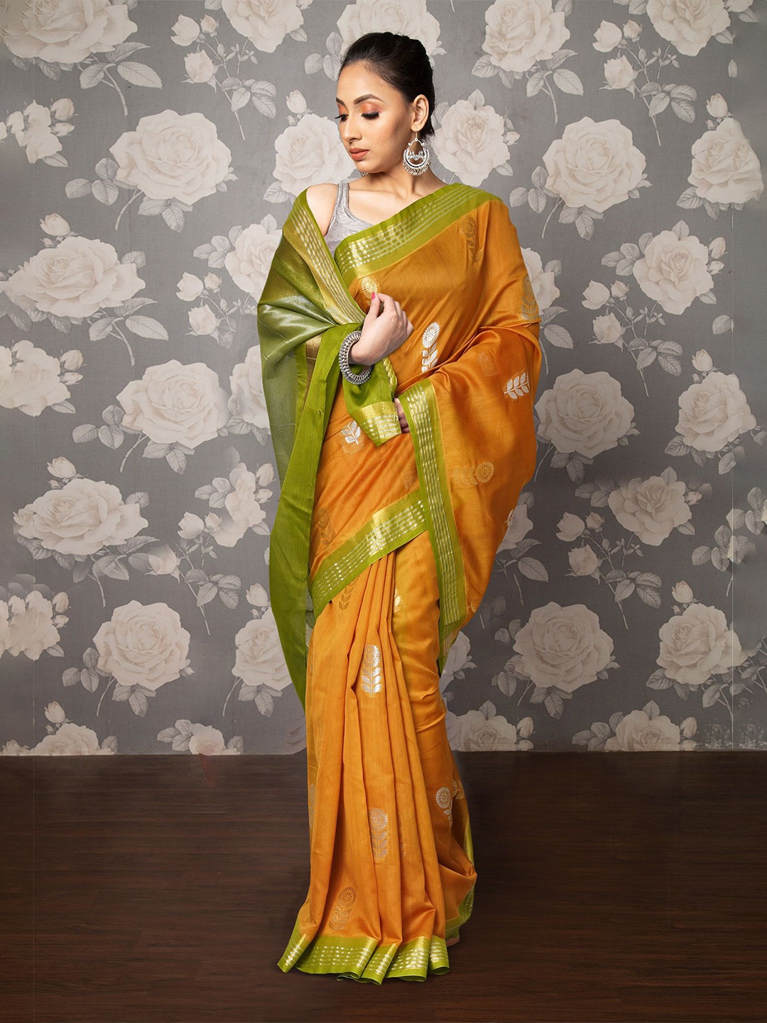 

Unnati Silks Woven Design Zari Handloom Uppada Saree, Mustard