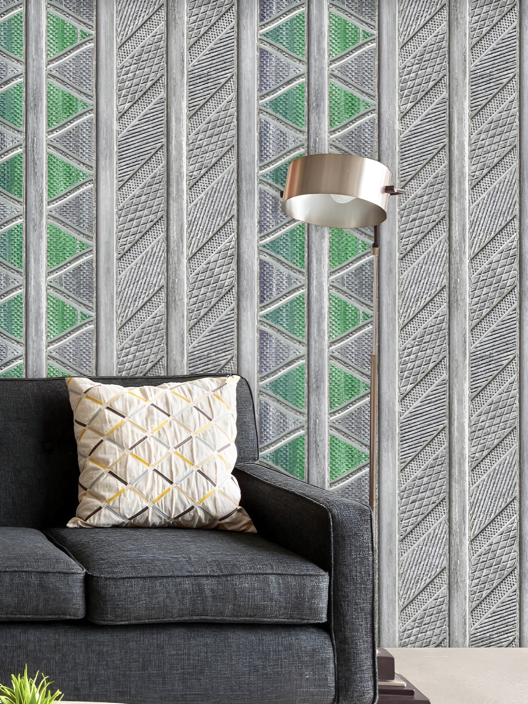 

ArtzFolio Printed UV-Resistant Anti-Bacterial D Grunge Stripes Peel & Stick Wallpaper, Multi