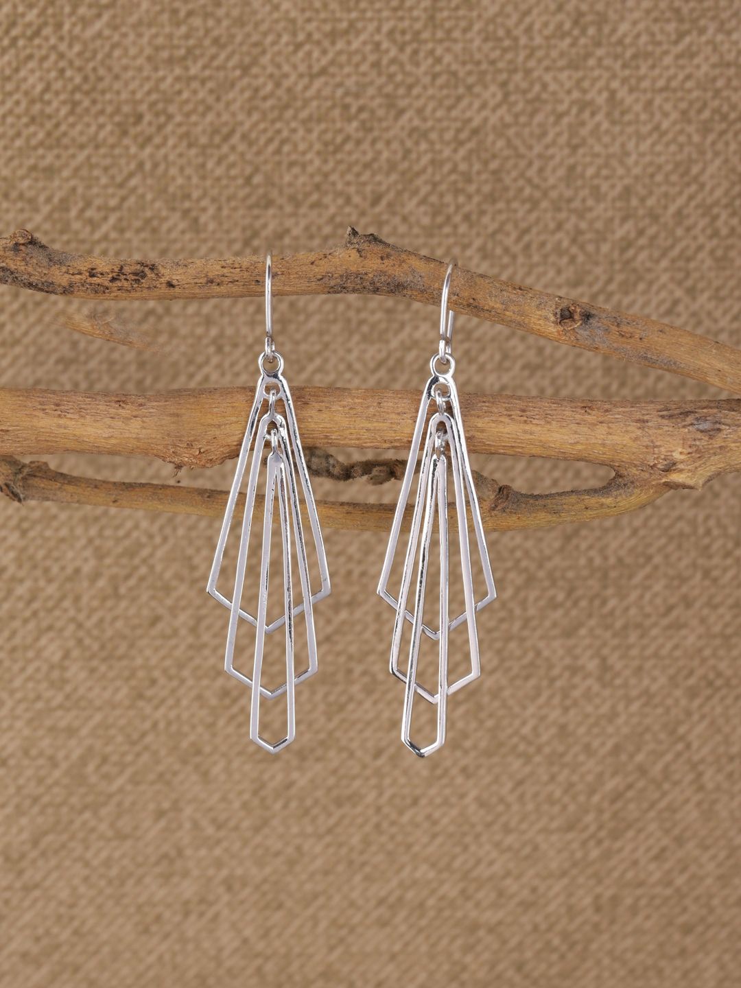 

Clara 925 Sterling Silver Rhodium-Plated Geometric Drop Earrings