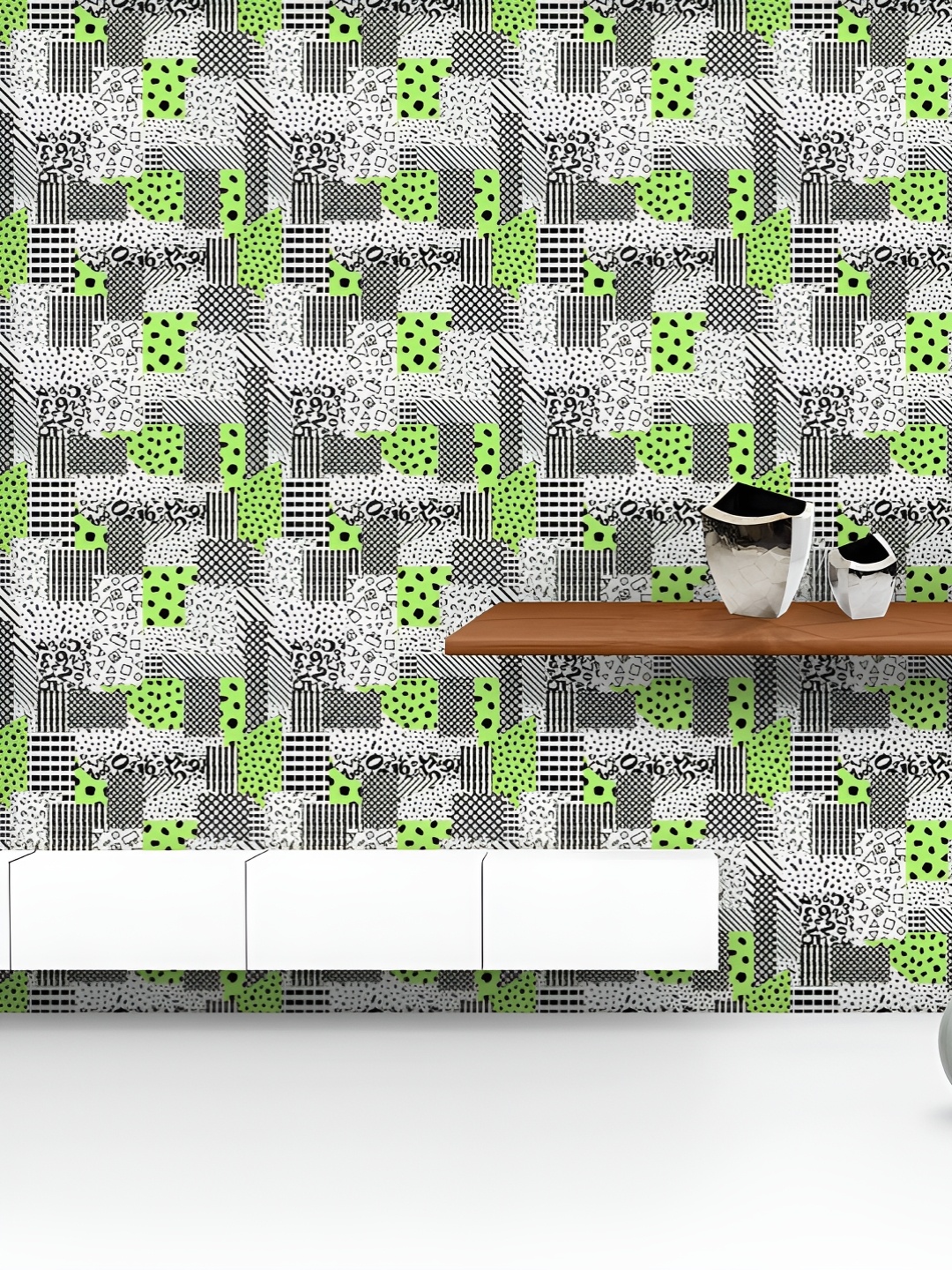 

ArtzFolio Printed UV-Resistant Anti-Bacterial Abstract Geometric Shapes Peel & Stick Wallpaper, Multi