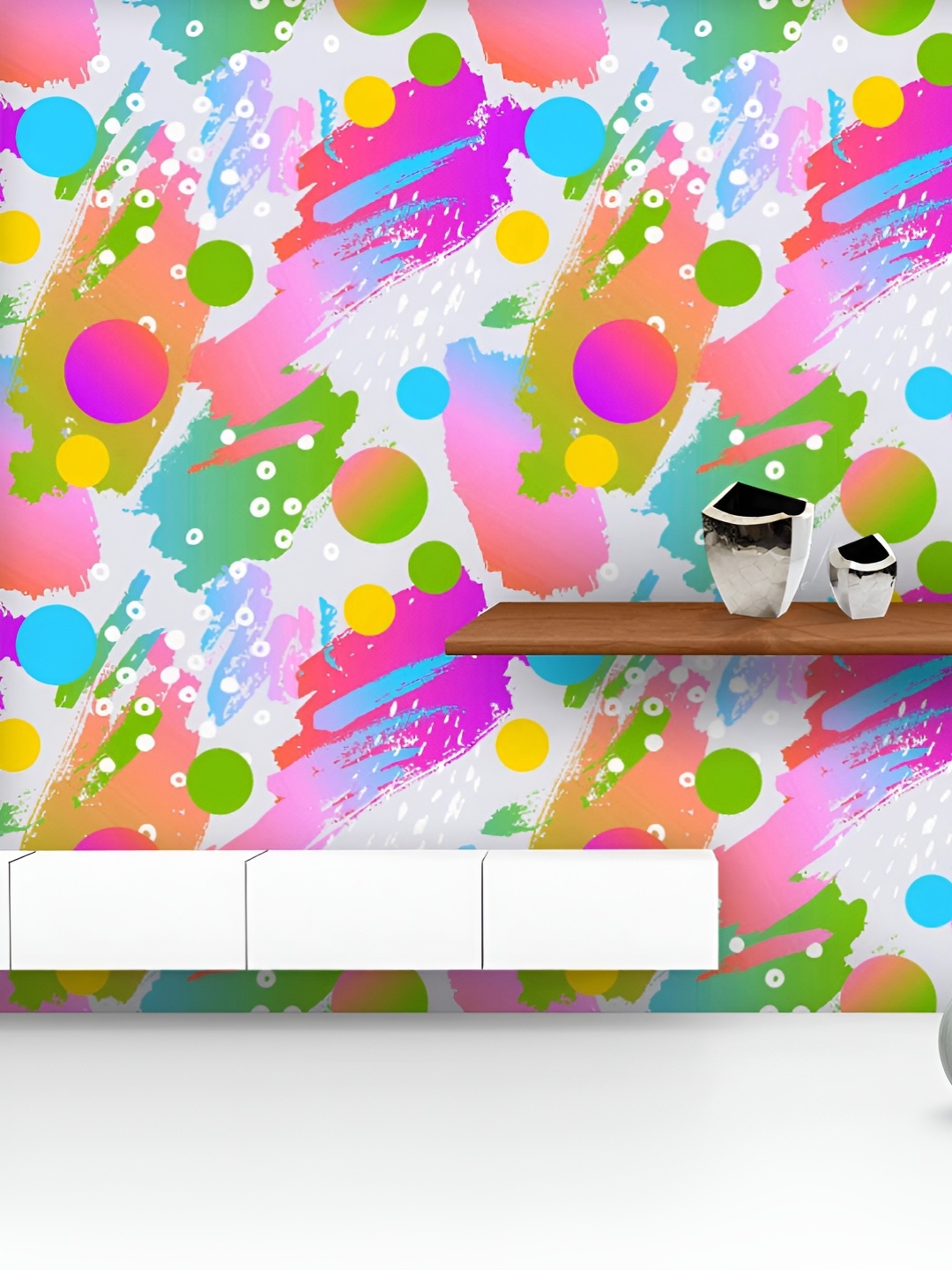 

ArtzFolio Printed UV-Resistant Anti-Bacterial Geometric Pattern Peel & Stick Wallpaper, Multi