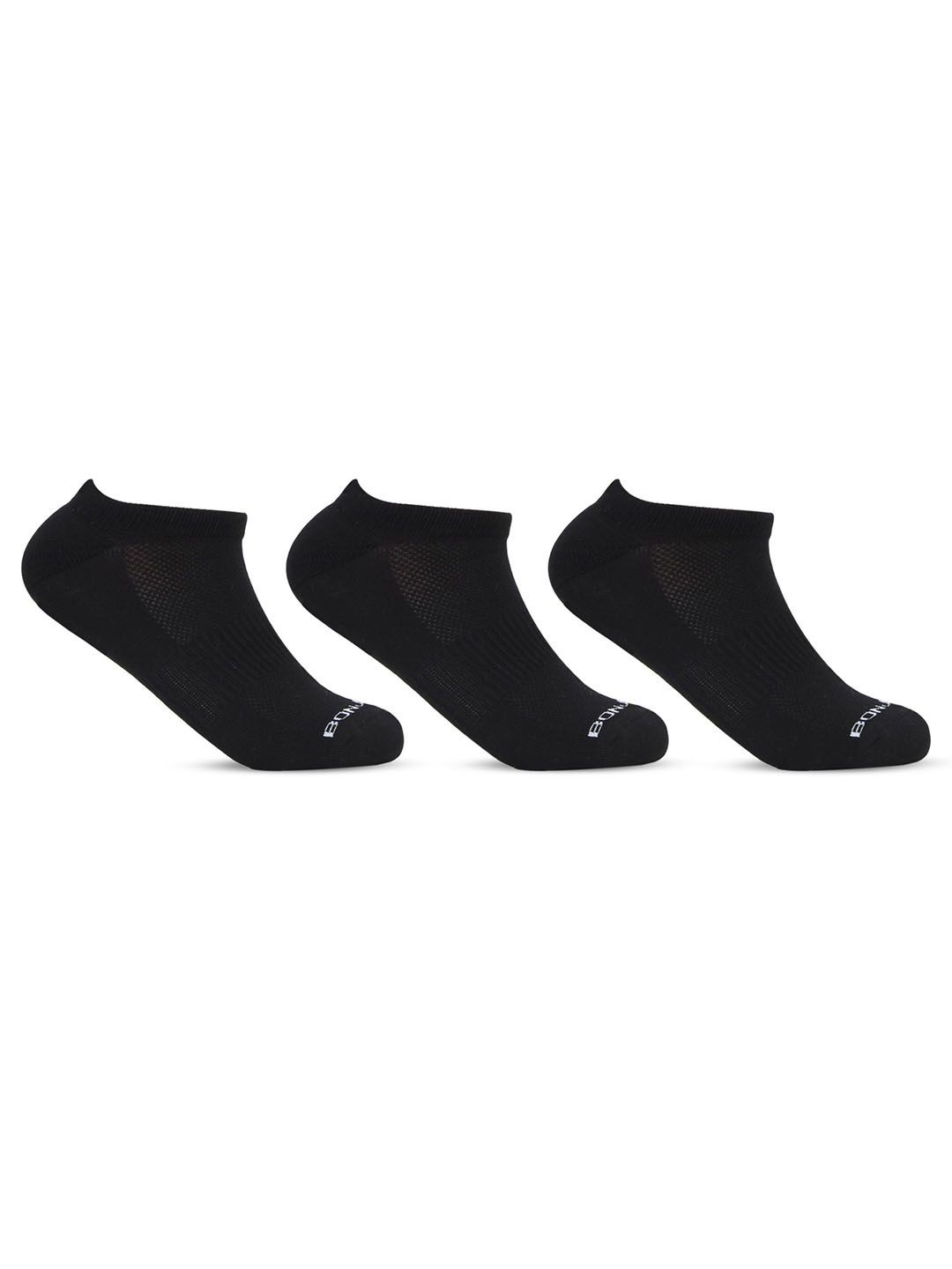 

Bonjour Men Pack Of 3 Ankle-Length Sports Socks, Black