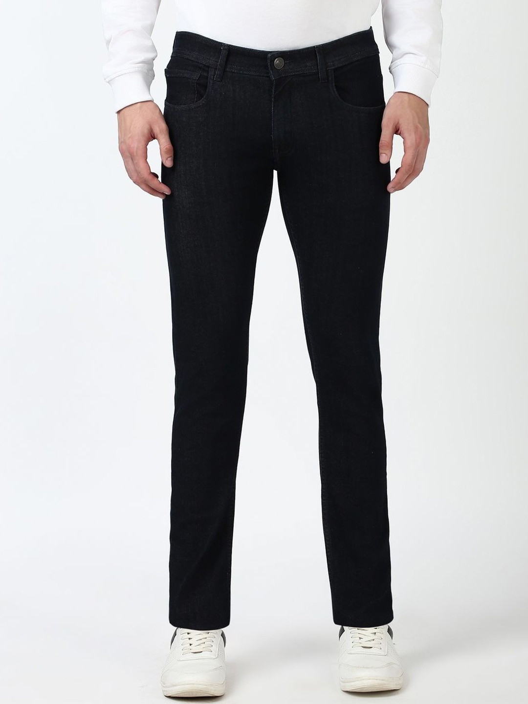 

Peter England Casuals Men Skinny Fit Mid Rise Jeans, Navy blue