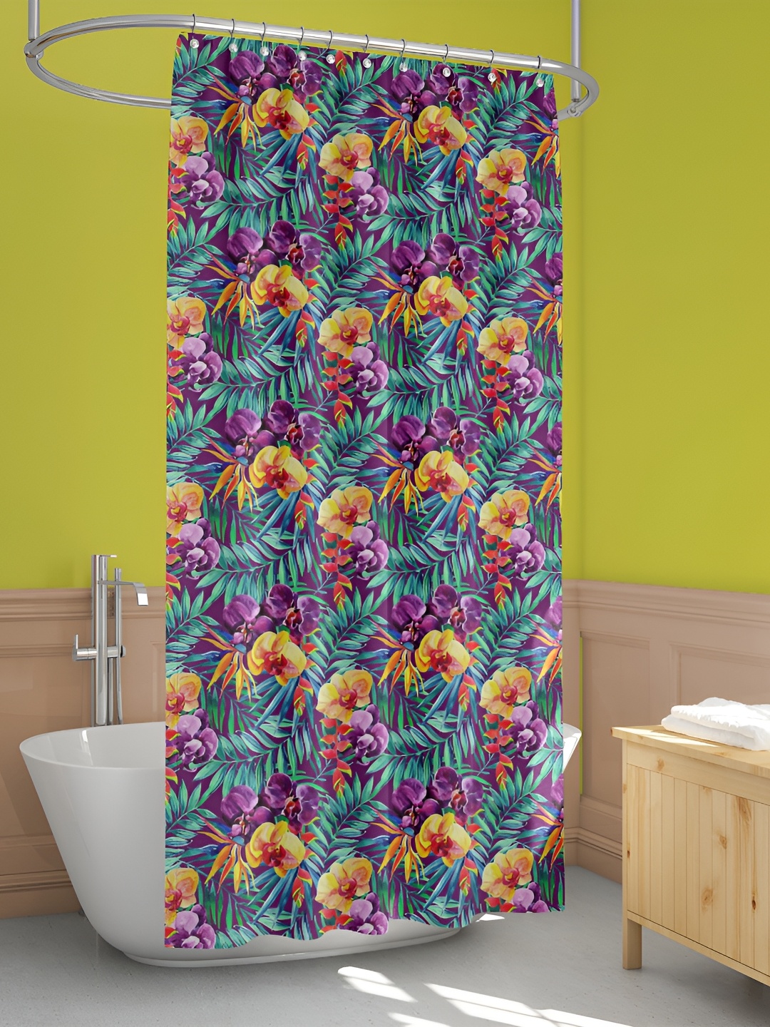 

ArtzFolio Single Piece Waterproof Polyester Shower Curtain, Multi