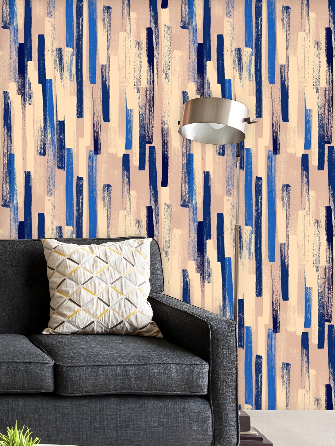 

ArtzFolio Printed UV-Resistant Anti-Bacterial Hand Drawn Strokes Peel & Stick Wallpaper, Multi