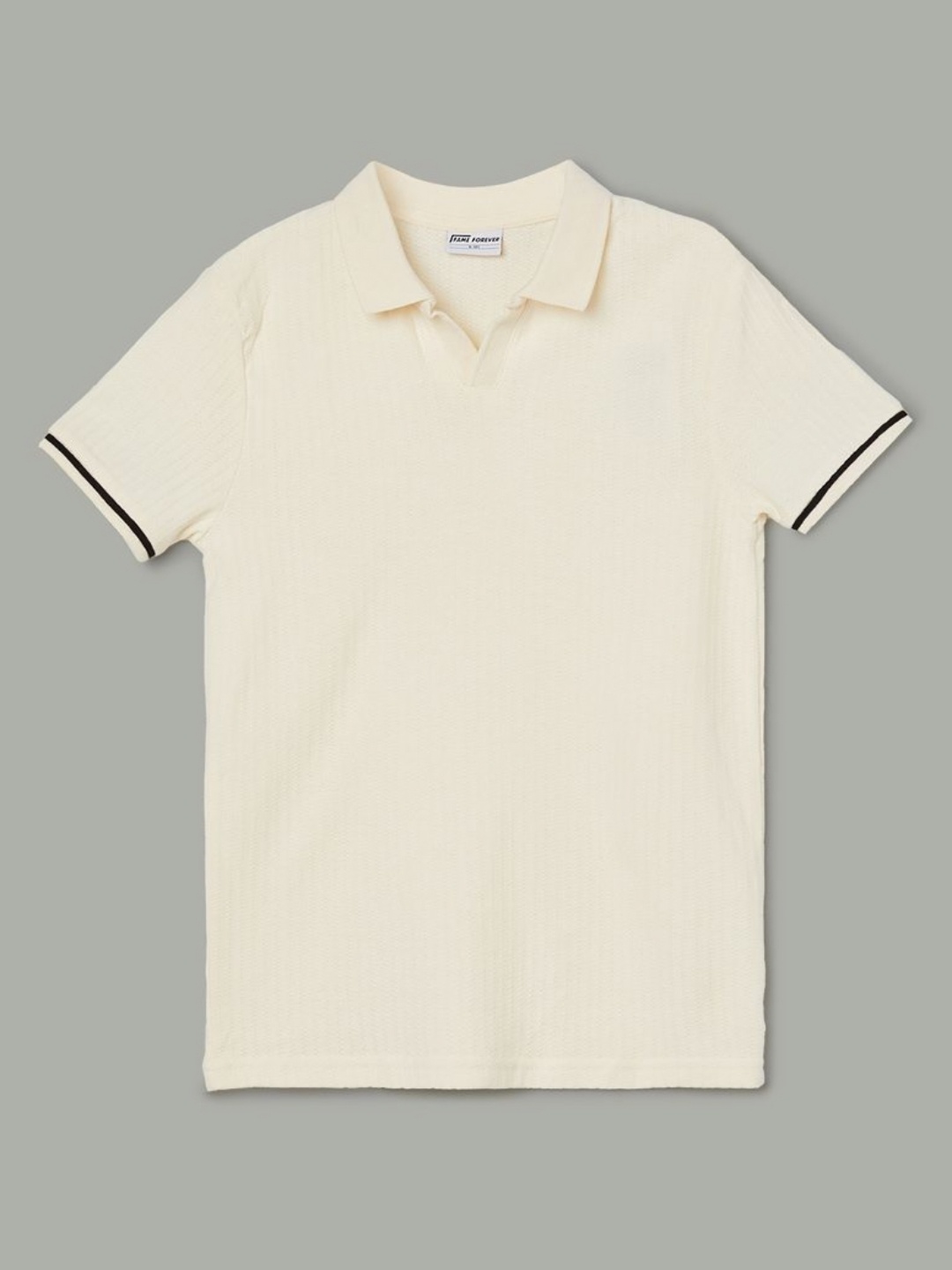 

Fame Forever by Lifestyle Boys Polo Collar T-shirt, Off white