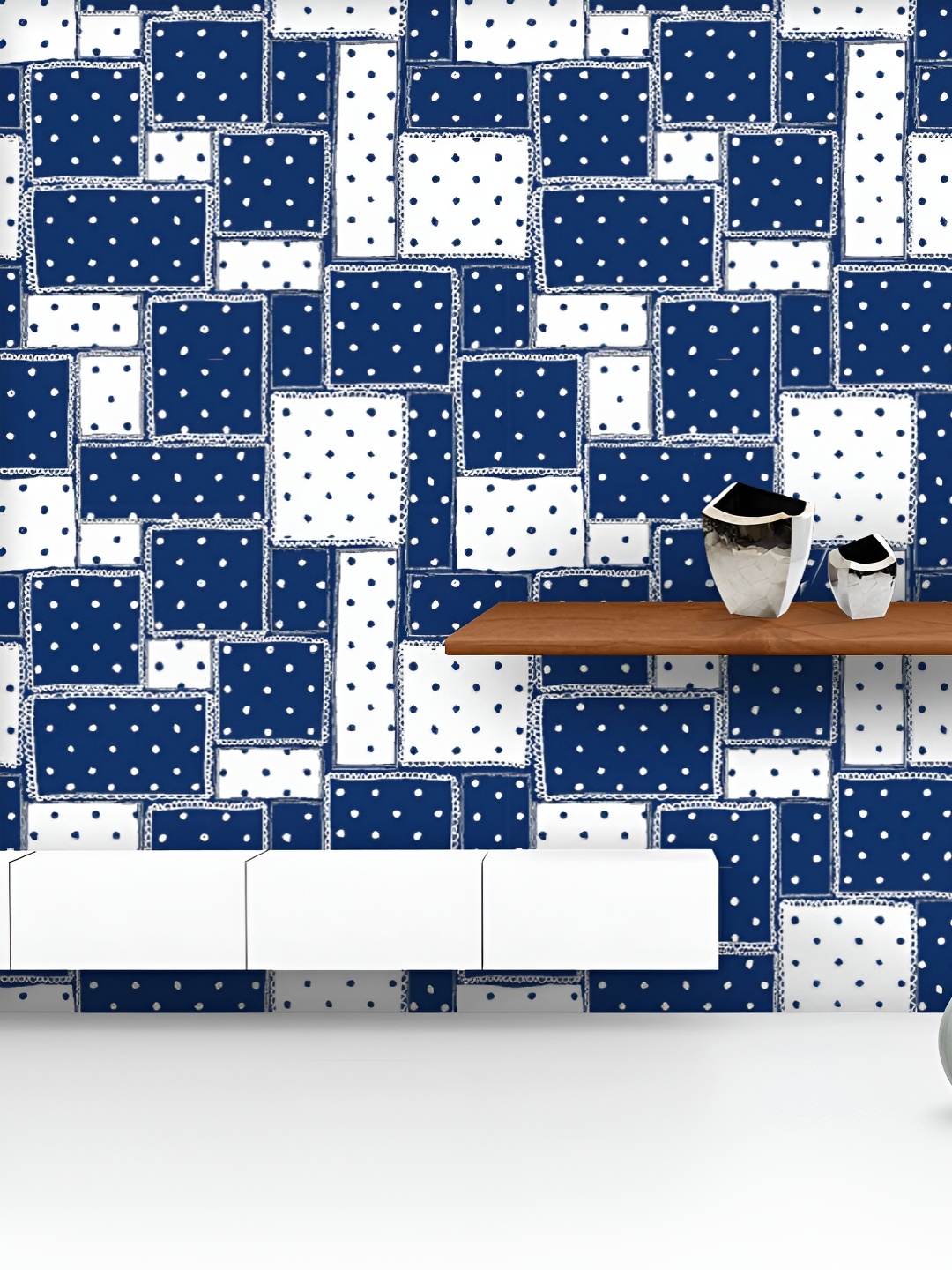 

ArtzFolio Blue & White Printed UV Resistant Wallpaper