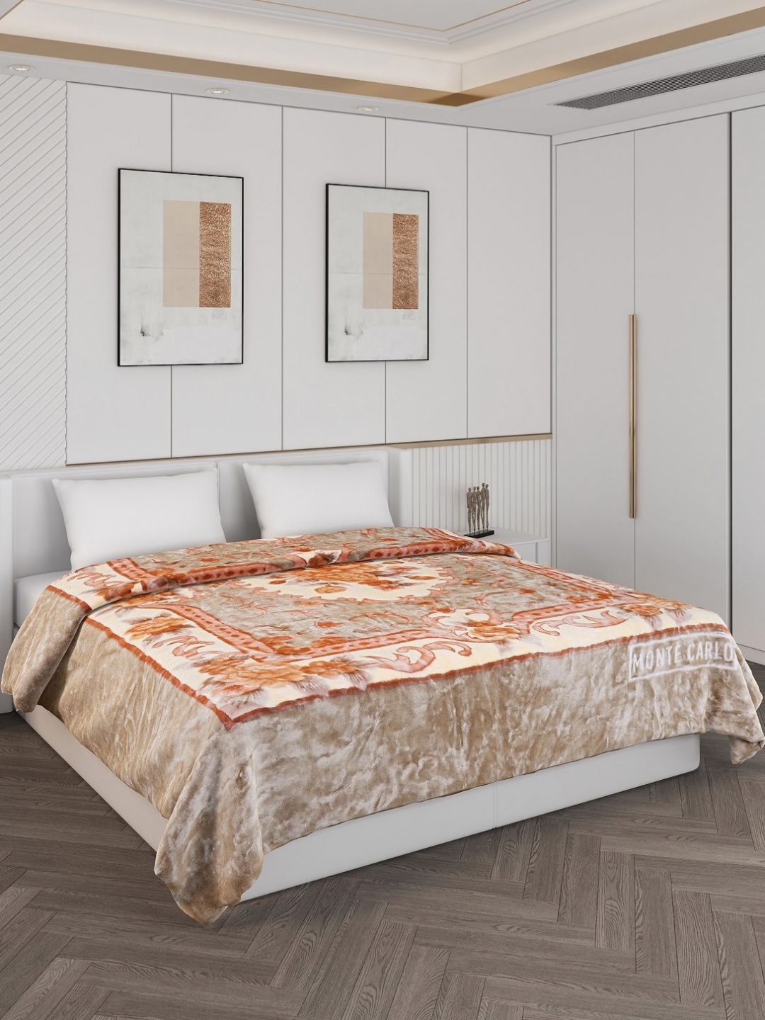 

Monte Carlo Brown & Rust 600 GSM Floral Heavy Winter Double Bed Blanket