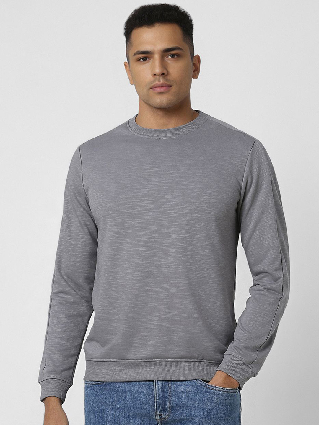 

VAN HEUSEN DENIM LABS Men Round Neck Long Sleeves Pullover Sweatshirt, Grey