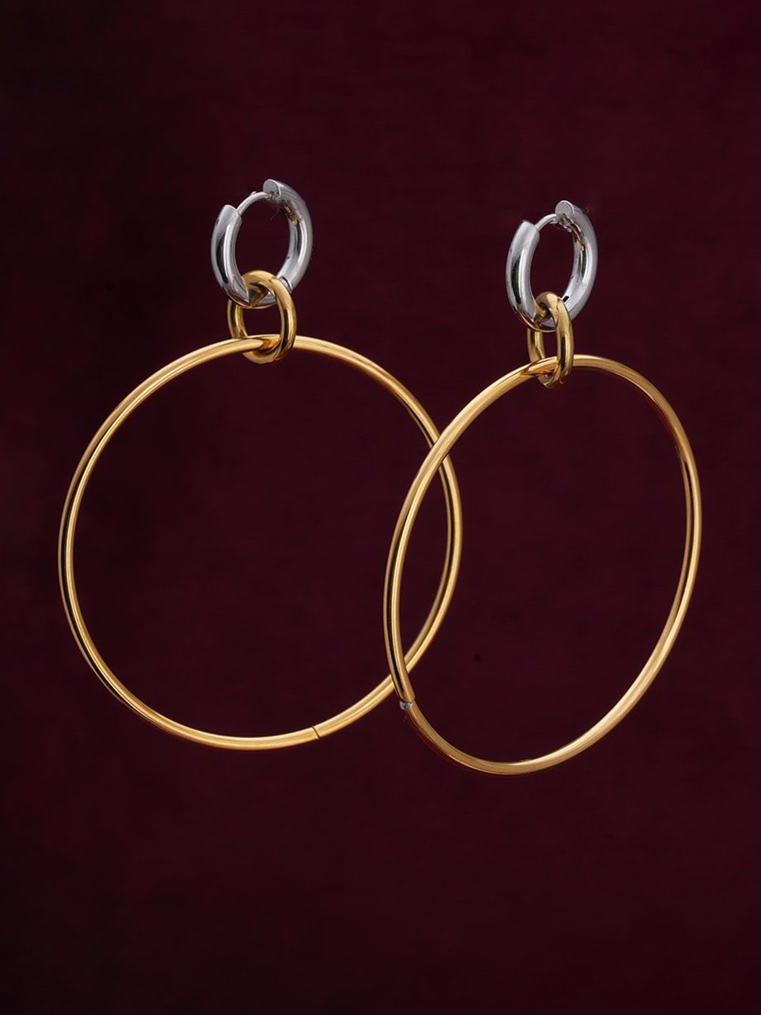 

PALMONAS Gold-Plated Stainless Steel Waterproof and Anti-Tarnish Circular Hoop Earrings