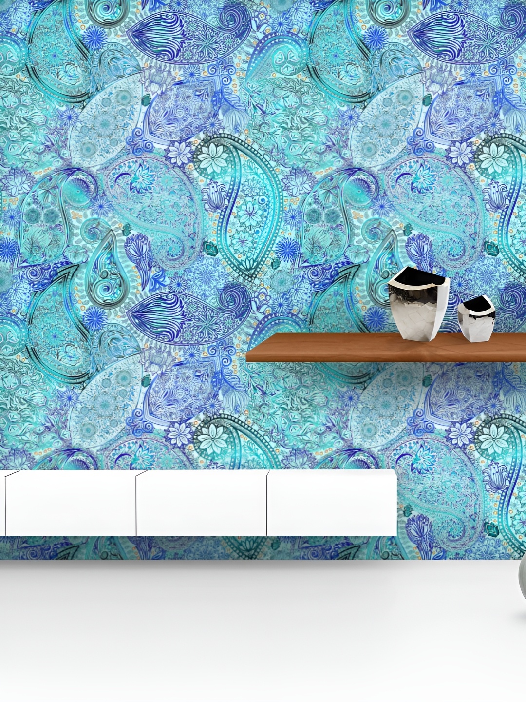 

ArtzFolio Printed UV-Resistant Anti-Bacterial Floral Motif Style Peel & Stick Wallpaper, Multi