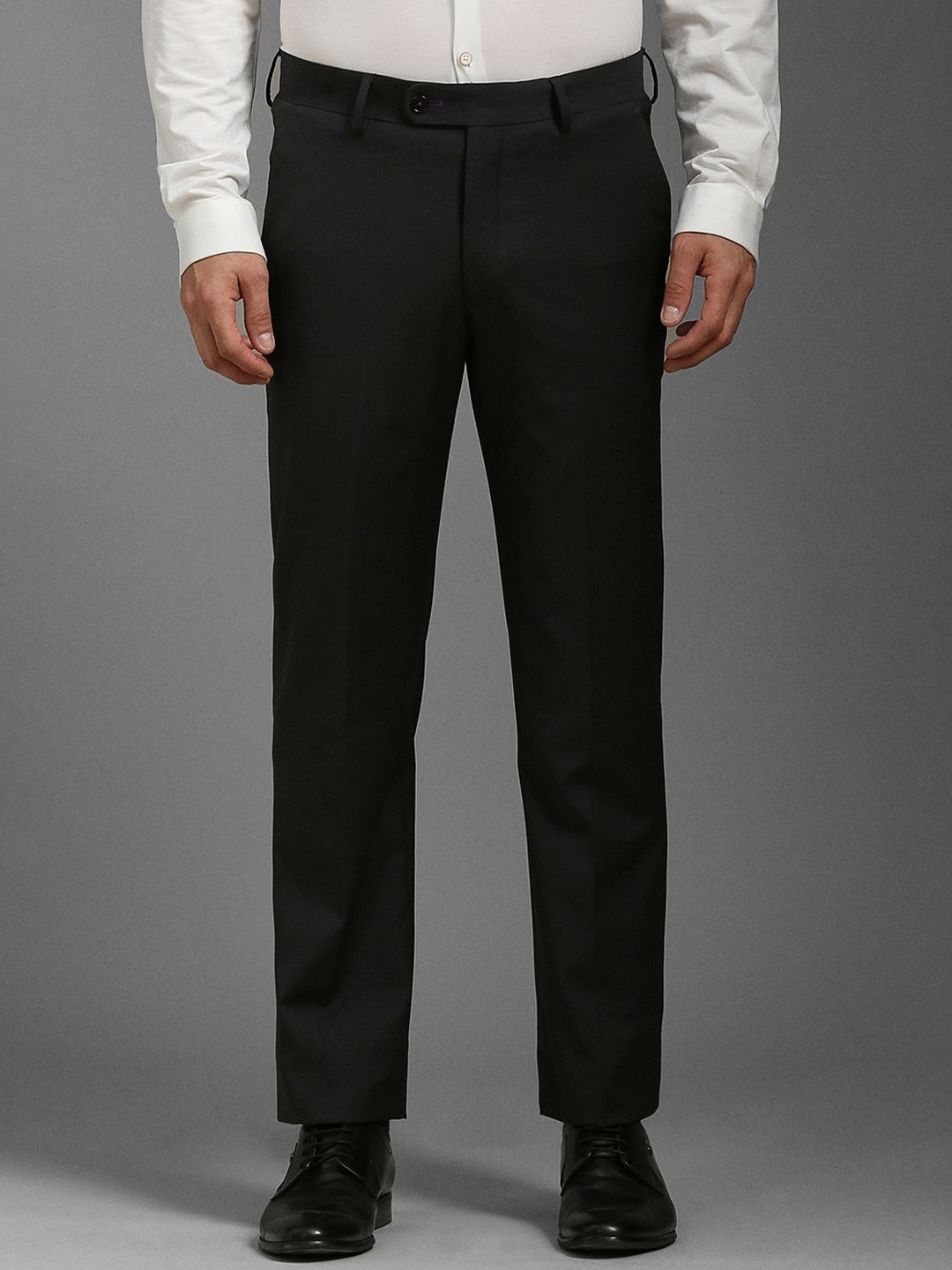 

Luxure by Louis Philippe Men Mid-Rise Slim Fit Formal Trousers, Black