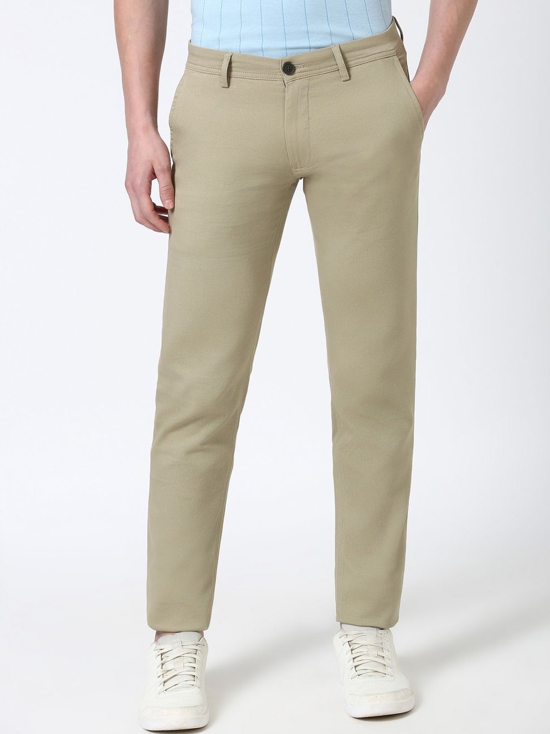 

Peter England Casuals Men Skinny Fit Trousers, Beige