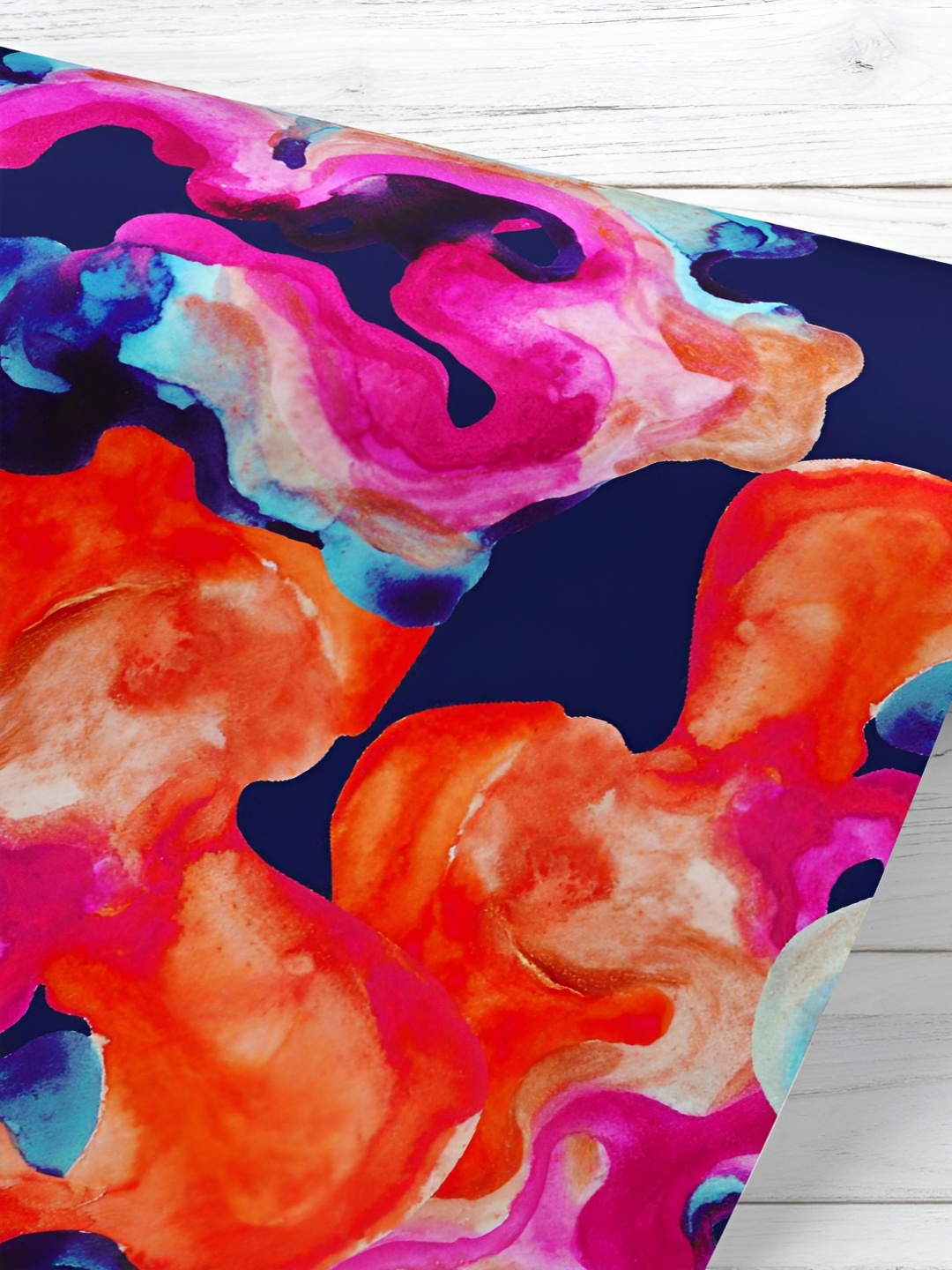 

ArtzFolio Navy Blue & Orange Colored Printed UV Resistant Wallpaper