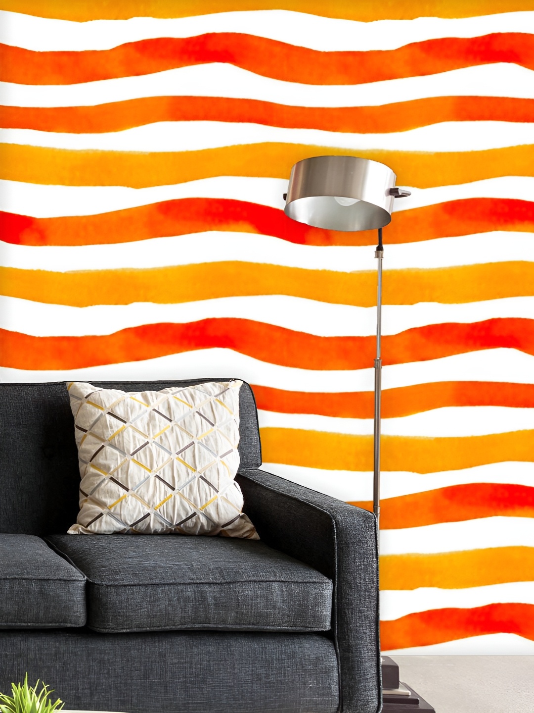 

ArtzFolio Printed UV-Resistant Anti-Bacterial Colorful Stripes Peel & Stick Wallpaper, Multi