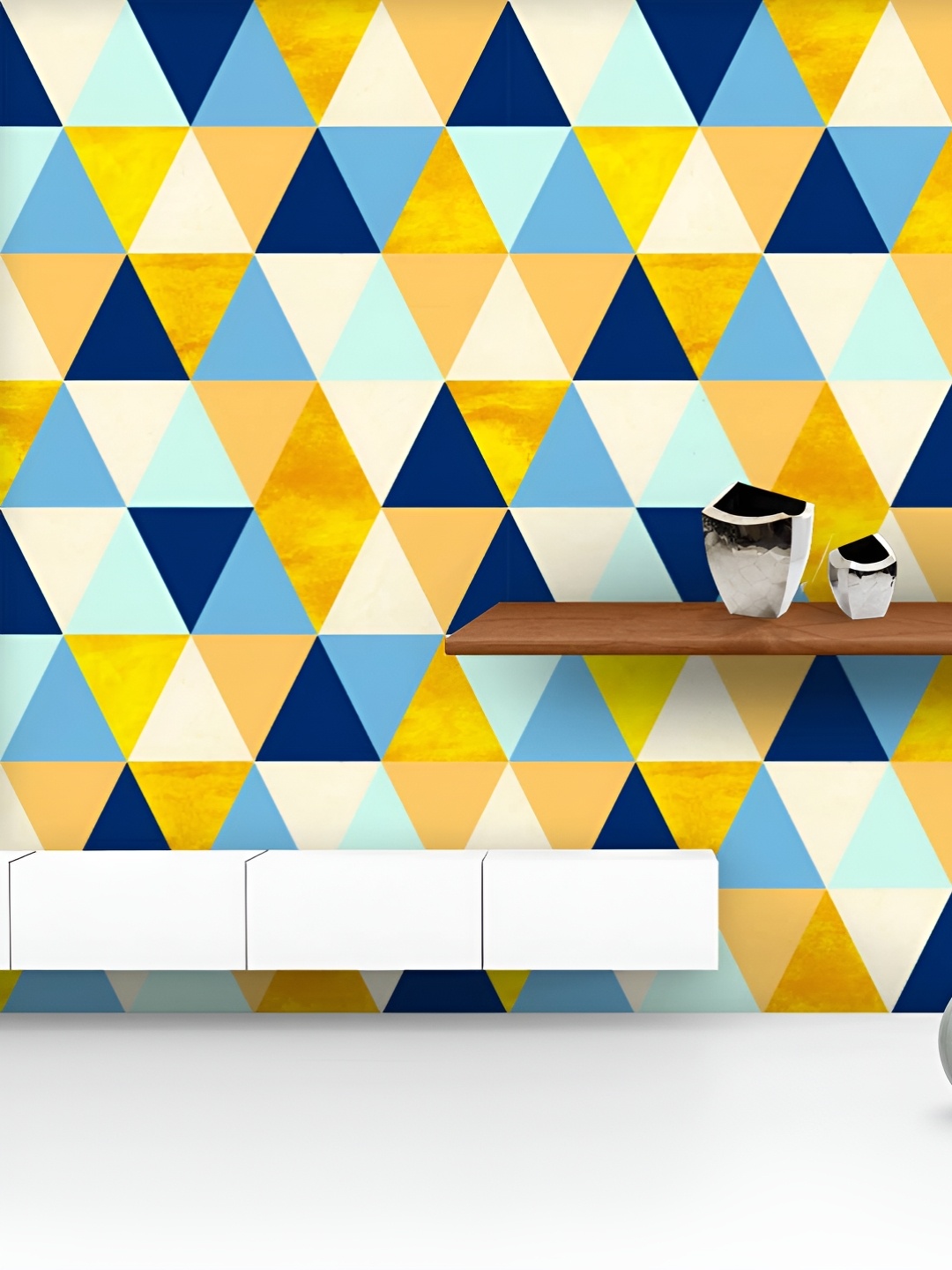 

ArtzFolio Printed UV-Resistant Anti-Bacterial Geometric Triangles Peel & Stick Wallpaper, Multi