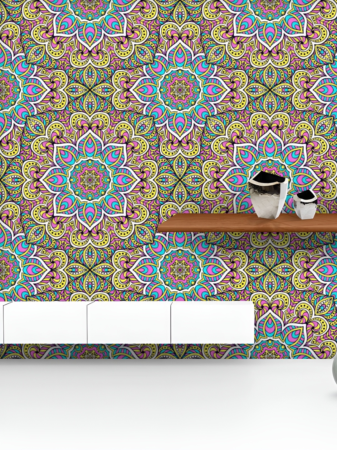 

ArtzFolio Printed UV-Resistant Anti-Bacterial Vintage Motifs Art Peel & Stick Wallpaper, Multi