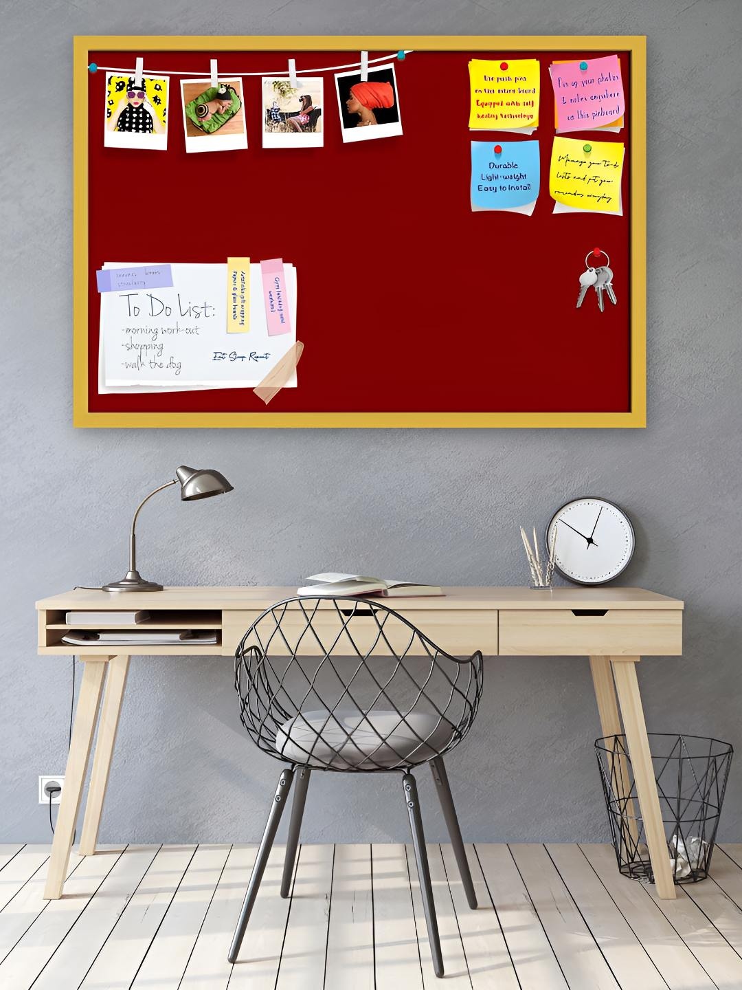 

ArtzFolio Wooden Notice Pin Board, Brown