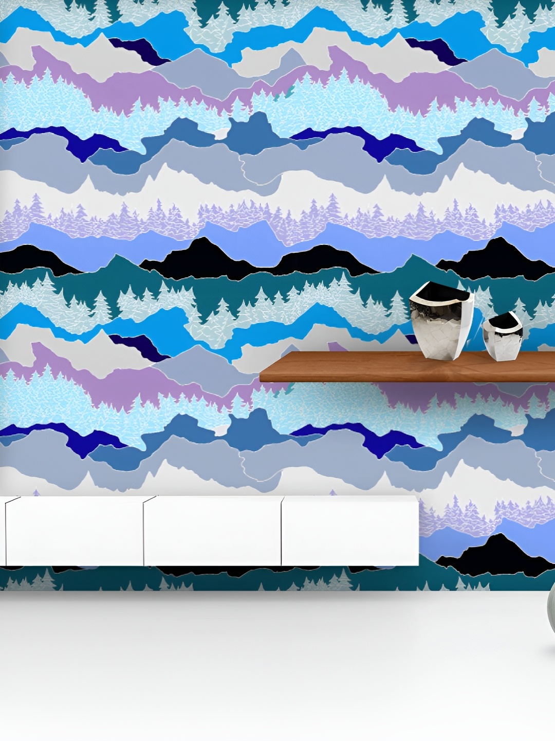 

ArtzFolio Printed UV-Resistant Anti-Bacterial Abstract Forest Mountain Peel & Stick Wallpaper, Multi
