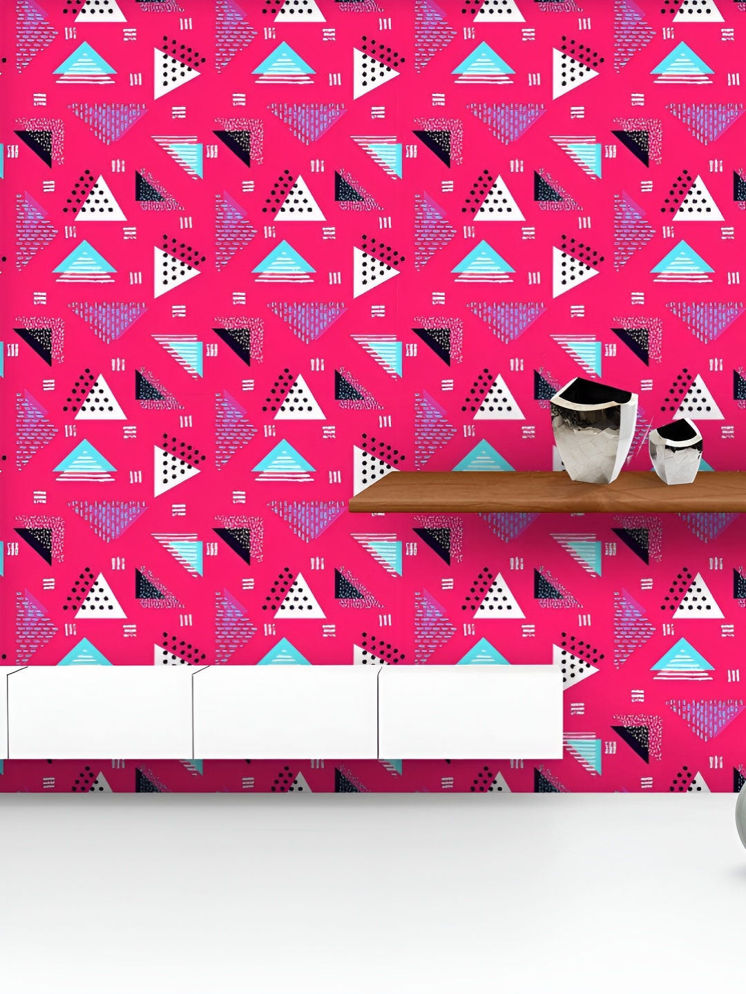 

ArtzFolio Printed UV-Resistant Anti-Bacterial Colorful Geometric Shapes Peel & Stick Wallpaper, Multi