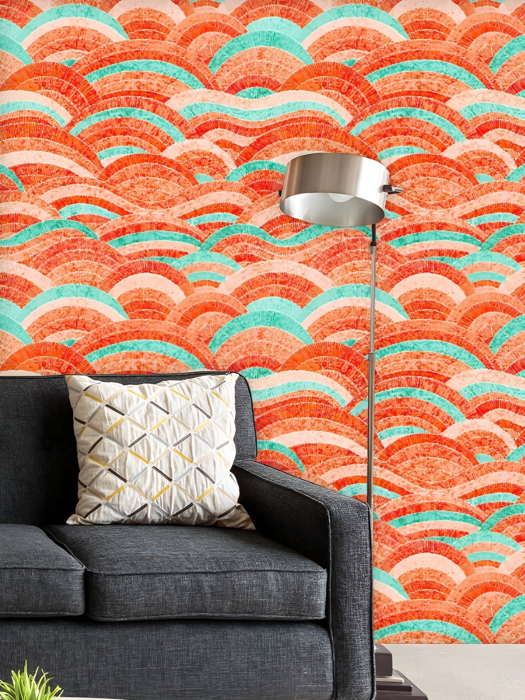 

ArtzFolio Printed UV-Resistant Anti-Bacterial Bohemian Embroidered Art Peel & Stick Wallpaper, Multi