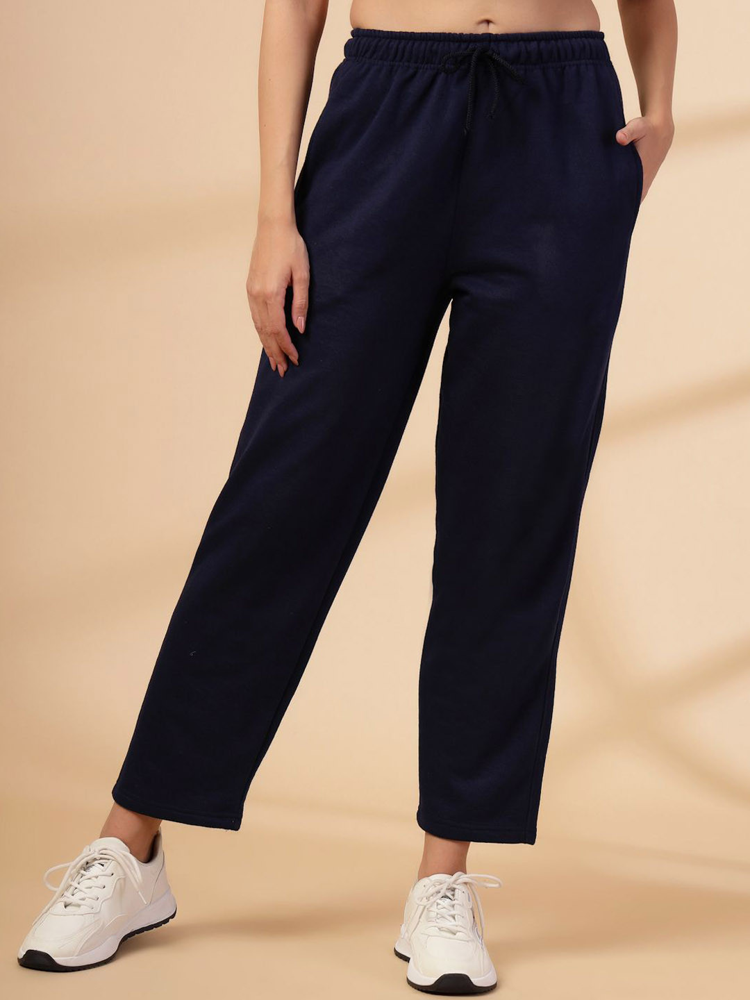 

Clora Creation Women Relaxed Fit Fleece Track Pants, Navy blue