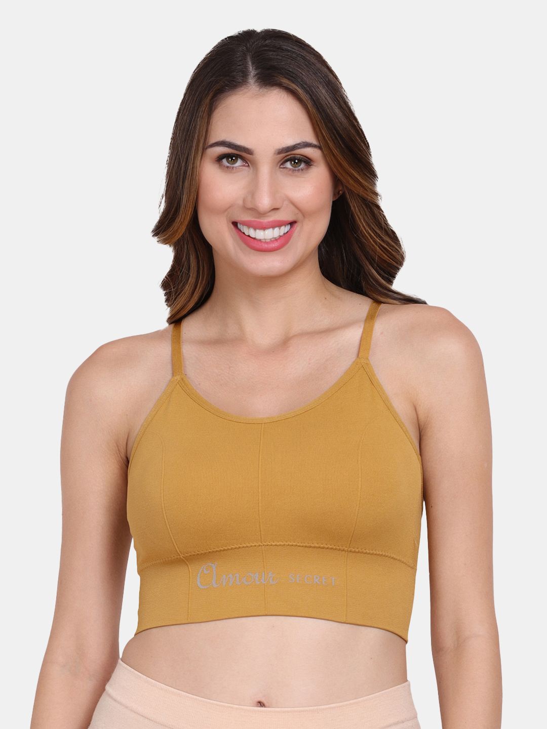 

Amour Secret Full Coverage Removable Padding Workout Bra, Mustard