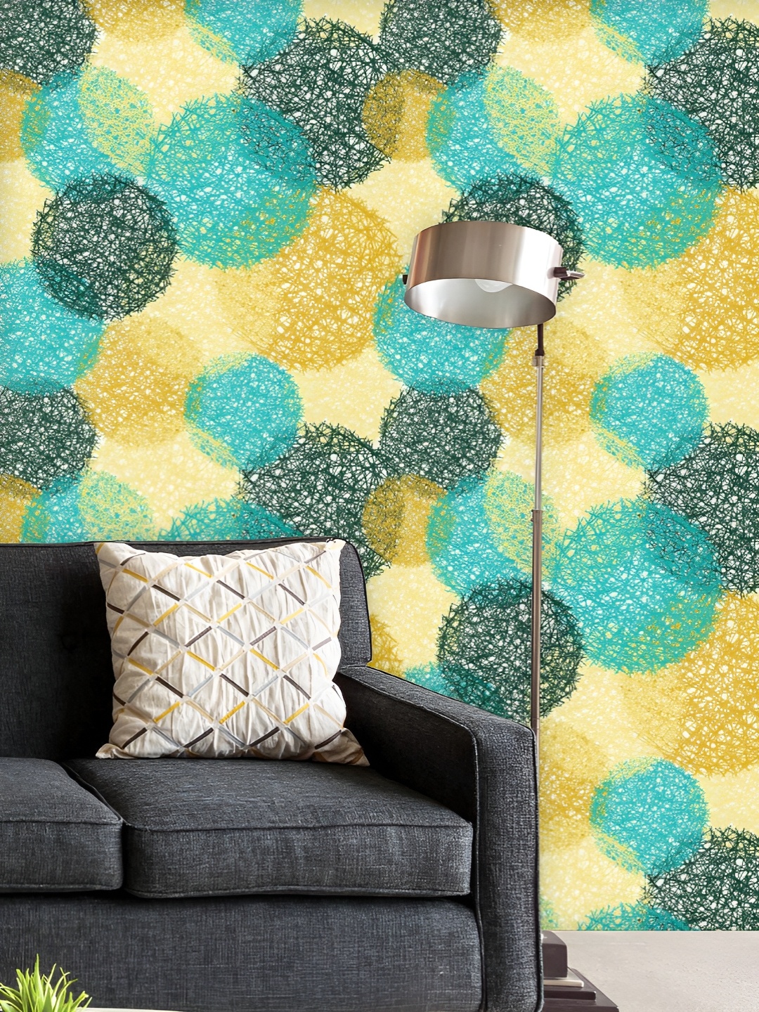 

ArtzFolio Printed UV-Resistant Anti-Bacterial Colored Circles From Lines Peel & Stick Wallpaper, Multi