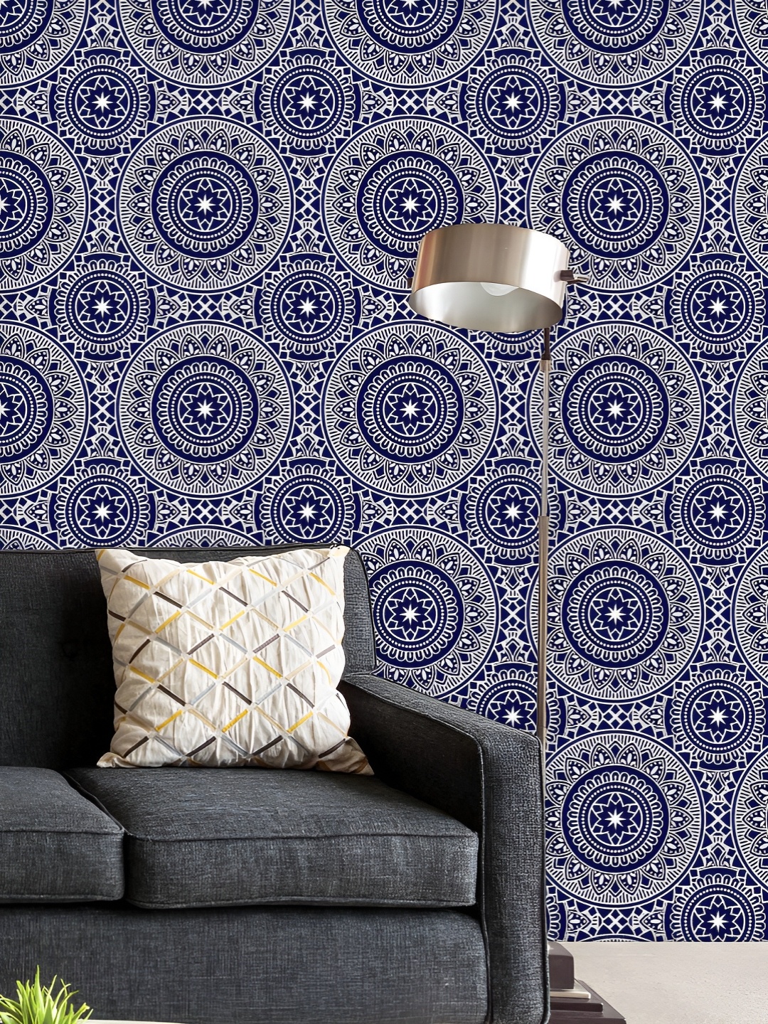 

ArtzFolio Printed UV-Resistant Anti-Bacterial Blue Abstract Mandalas Peel & Stick Wallpaper, Multi