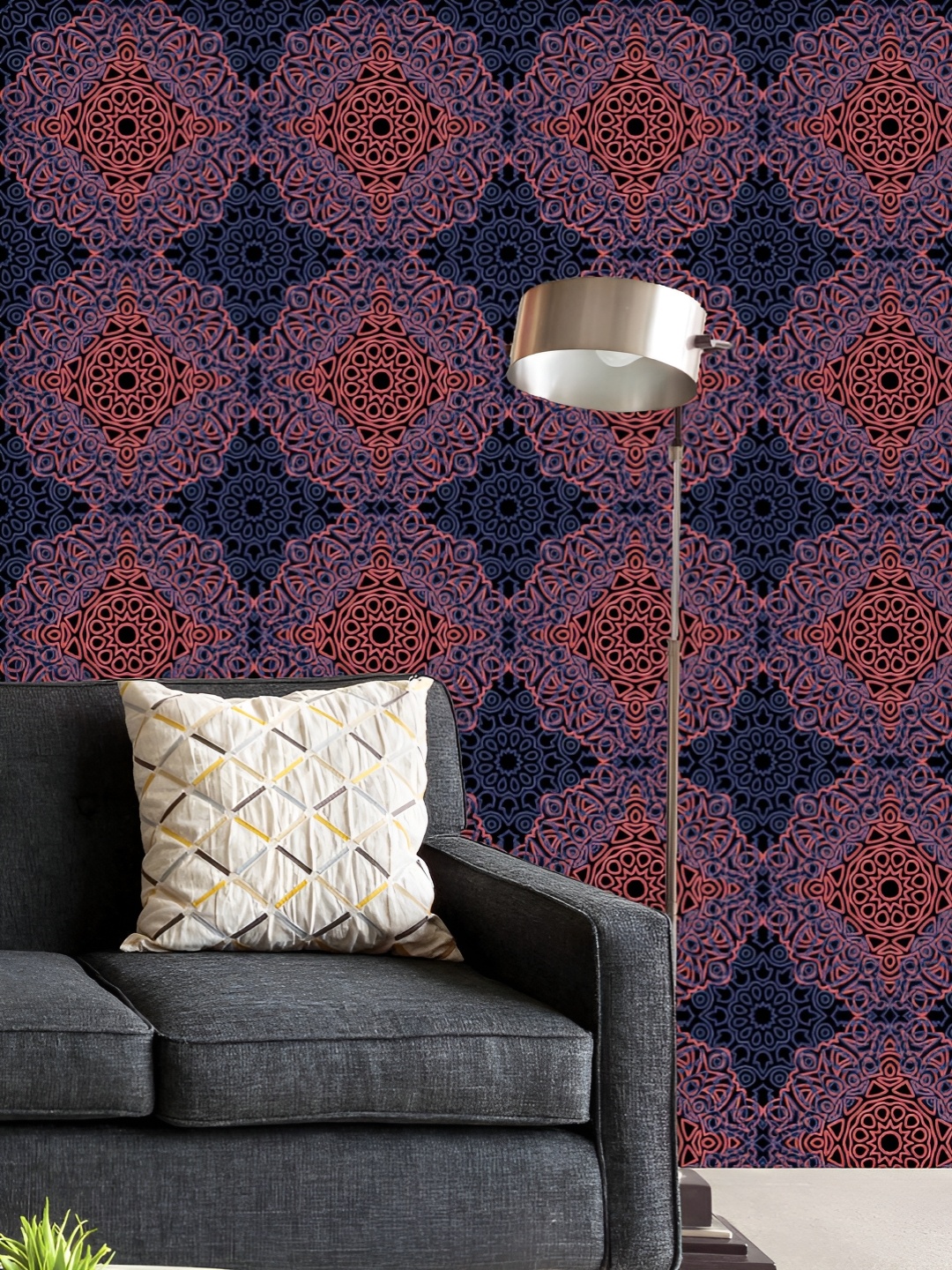 

ArtzFolio Printed UV-Resistant Anti-Bacterial Vintage Oriental Mandala Peel & Stick Wallpaper, Multi