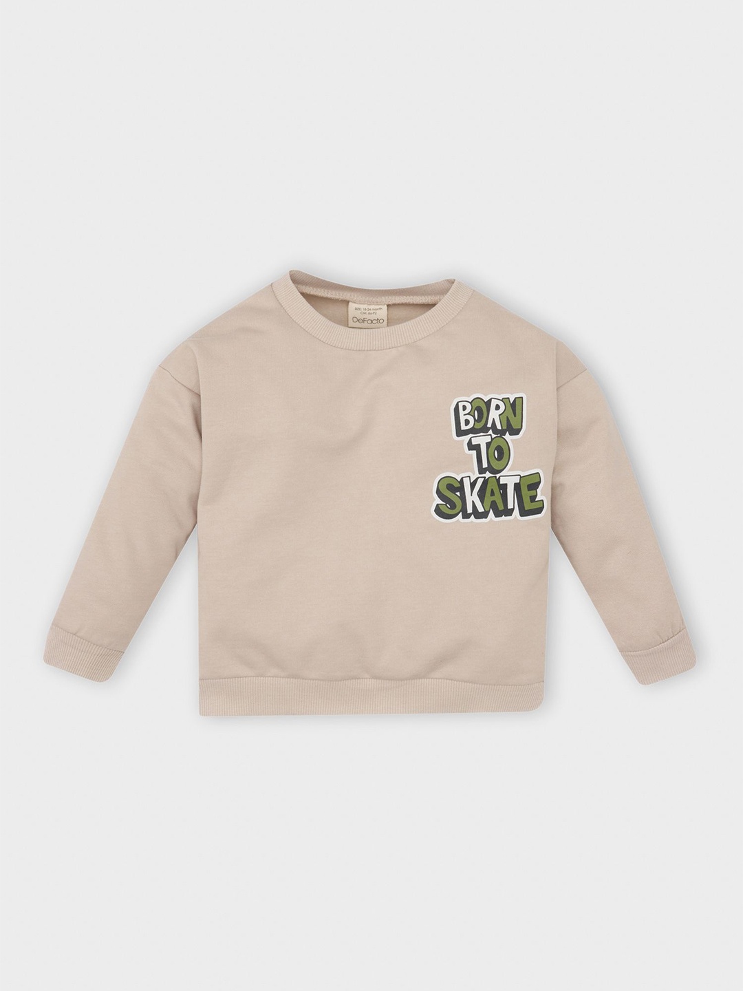 

DeFacto Boys Typography Printed Pullover Sweaters, Beige