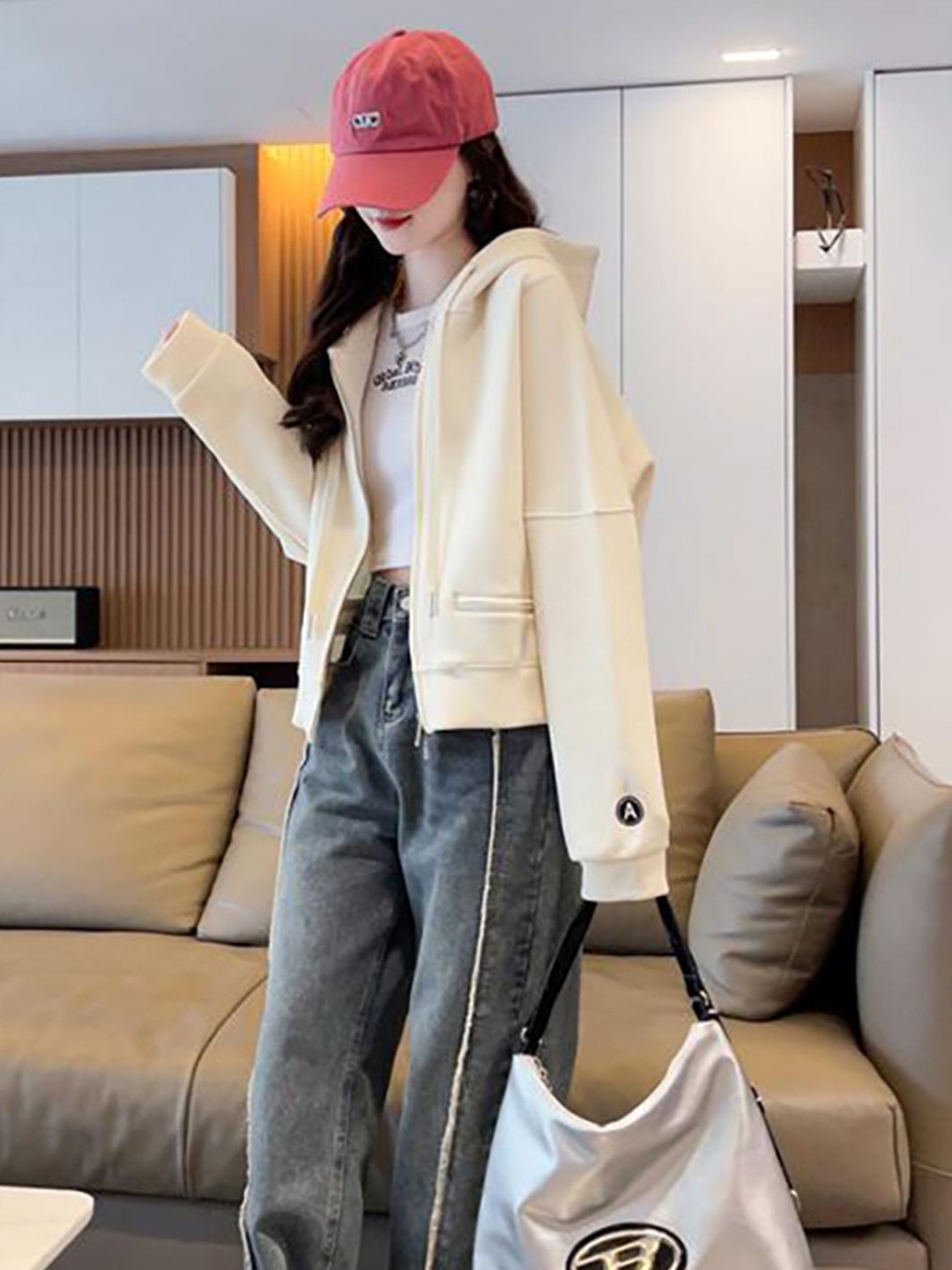 

JC Mode Women Hooded Sweatshirt, Beige
