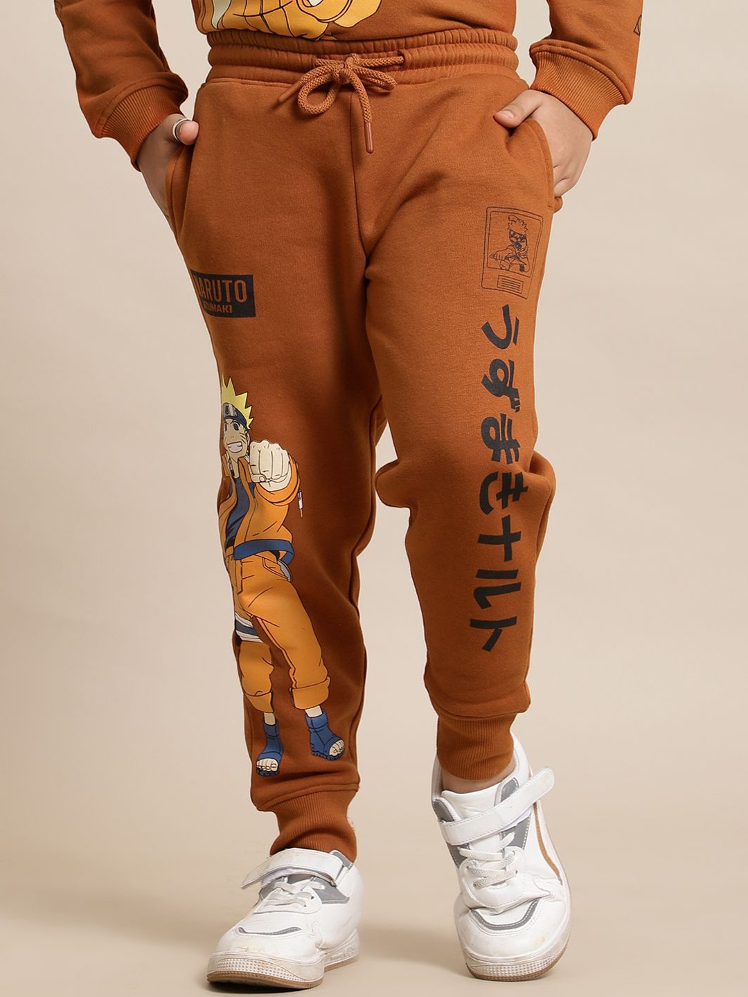 

Kids Ville Boys Naruto Printed Joggers, Brown