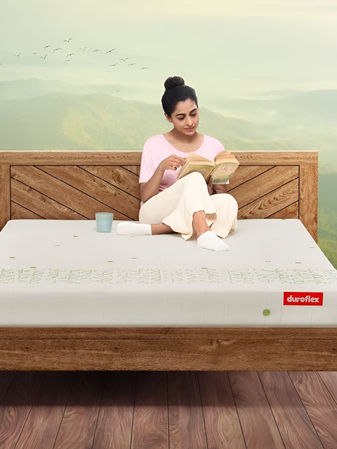 

Duroflex Kaya - Organic Cotton Fabric 6" King Latex Foam Mattress (75x72 Inch), Green