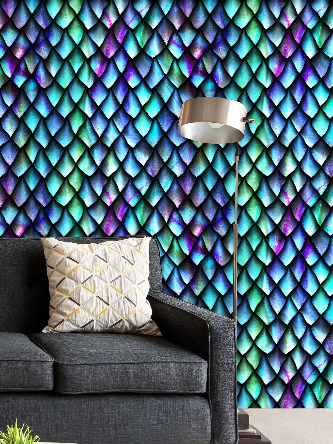 

ArtzFolio Printed UV-Resistant Anti-Bacterial D Dragon Scales Peel & Stick Wallpaper, Multi