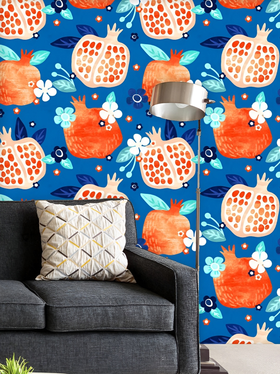 

ArtzFolio Printed UV-Resistant Anti-Bacterial Pomegranate Pattern Peel & Stick Wallpaper, Multi