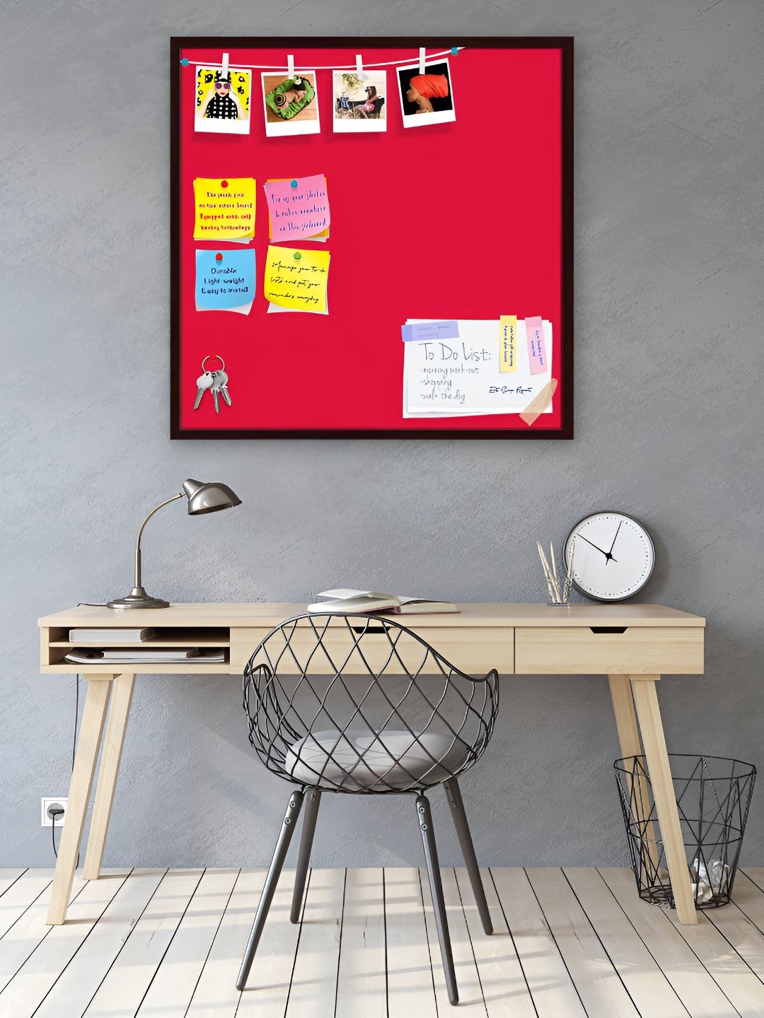 

ArtzFolio Wooden Notice Pin Board, Red