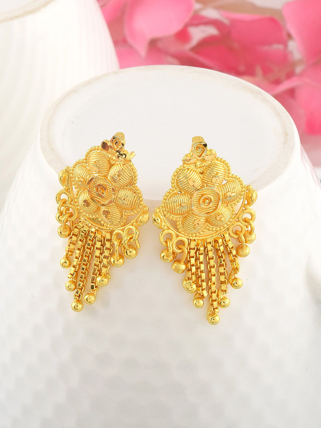 

MEMOIR Gold-Plated Contemporary Drop Earrings