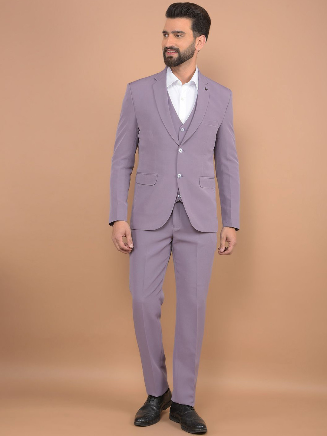 

Canary London Slim-Fit Single-Breasted Three-Piece Suit, Purple