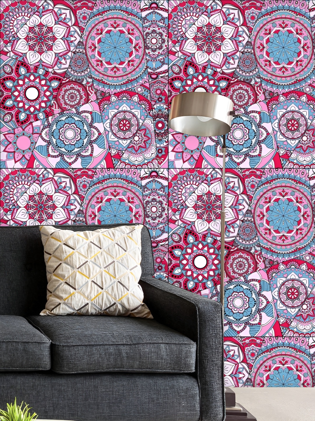 

ArtzFolio Printed UV-Resistant Anti-Bacterial Vintage Mandalas Peel & Stick Wallpaper, Multi