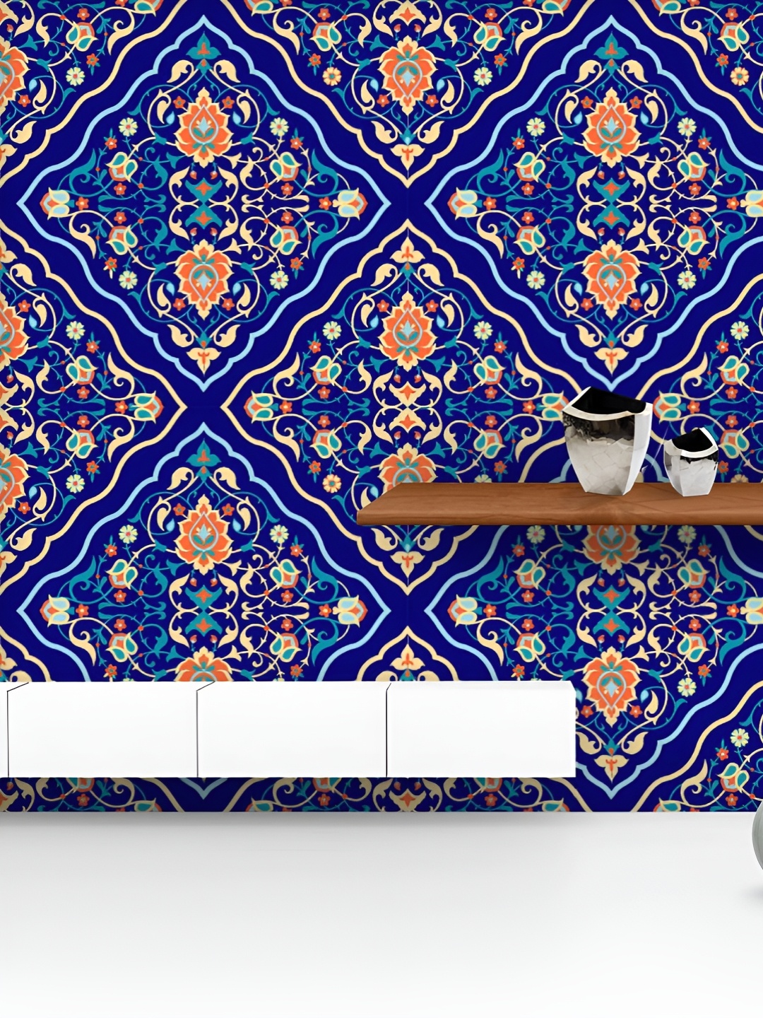 

ArtzFolio Blue & Orange Peel & Stick Wallpaper