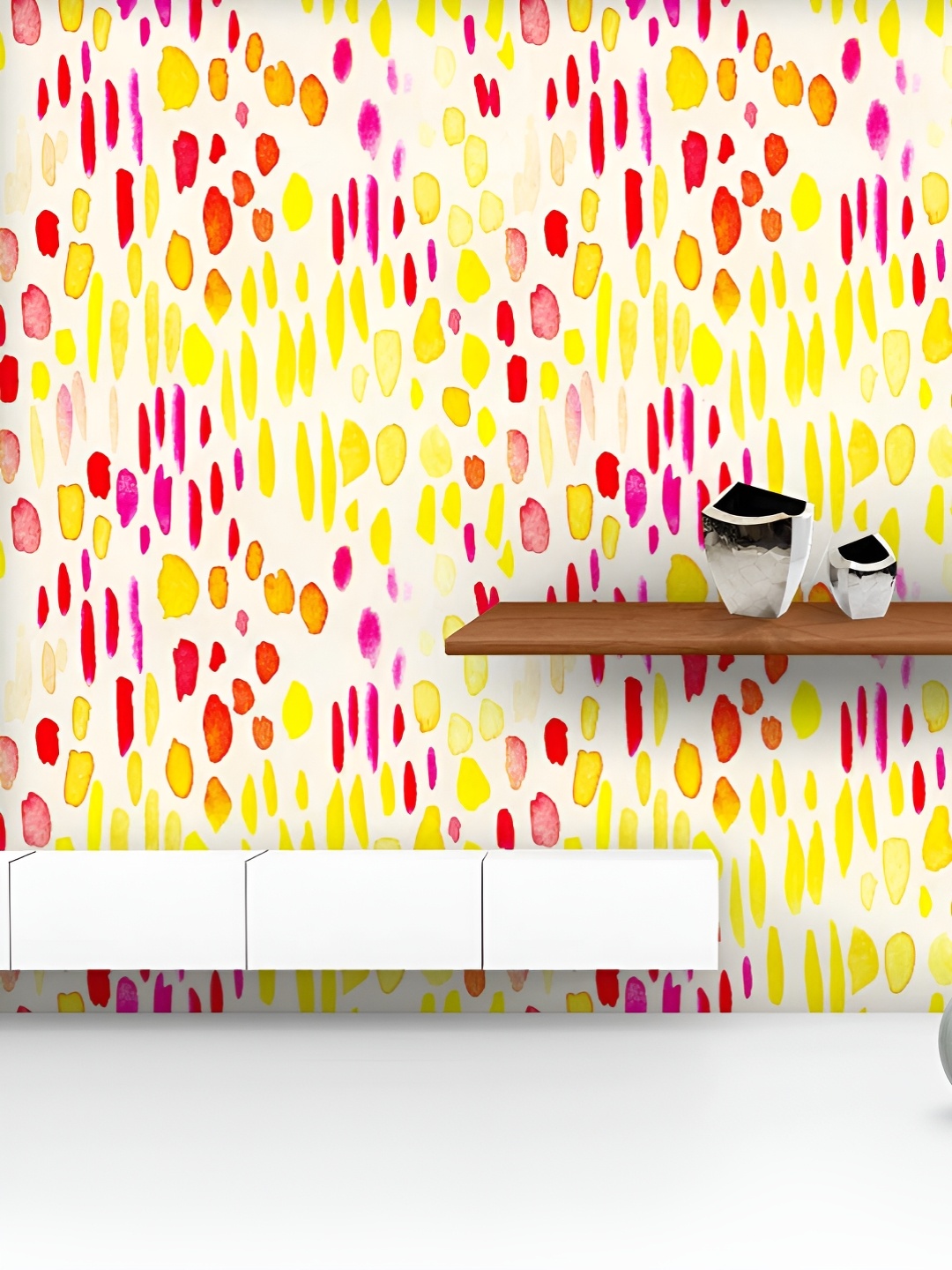 

ArtzFolio Printed UV-Resistant Anti-Bacterial Watercolor Paint Strokes Peel & Stick Wallpaper, Multi