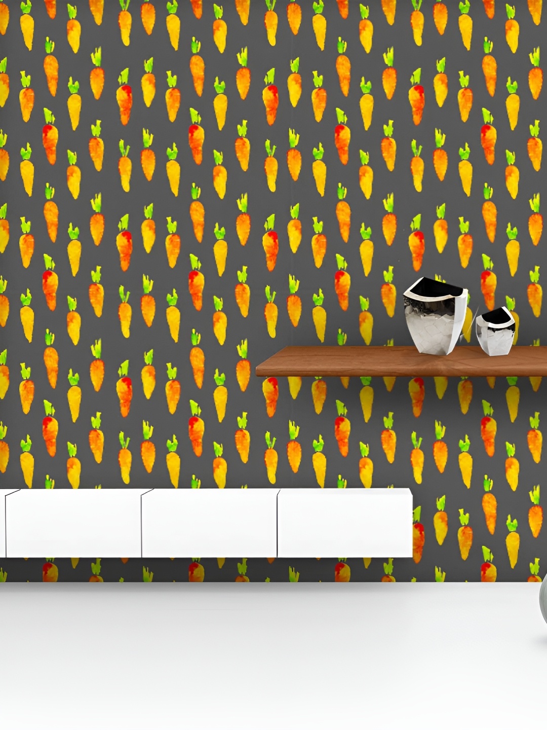 

ArtzFolio Printed UV-Resistant Anti-Bacterial Watercolor Carrot Peel & Stick Wallpaper, Multi